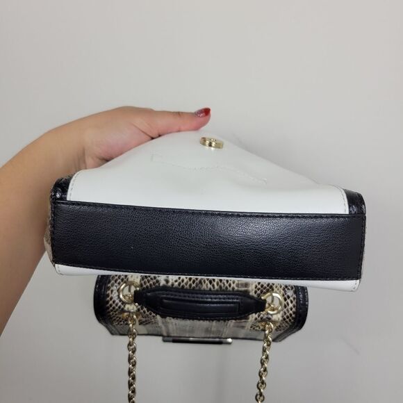 DVF Mini Colorblock Cross Shoulder Bag. Black & White - Picture 10 of 14